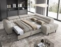 Coltar extensibil dreapta 5 locuri ELTAP, RT-20ROY, Ferucce, 276x200x93 cm, lemn/poliester, bej deschis