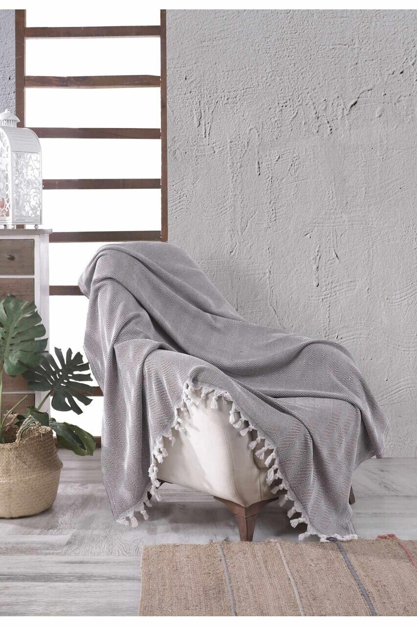Cuvertura de pat, L'essentiel Maison, 150, Bumbac, Maro — imaginea 2