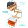 Set birou cu 2 scaune, U-Grow, 61x61x48.3 cm / 28x30x53 cm, MDF, natur