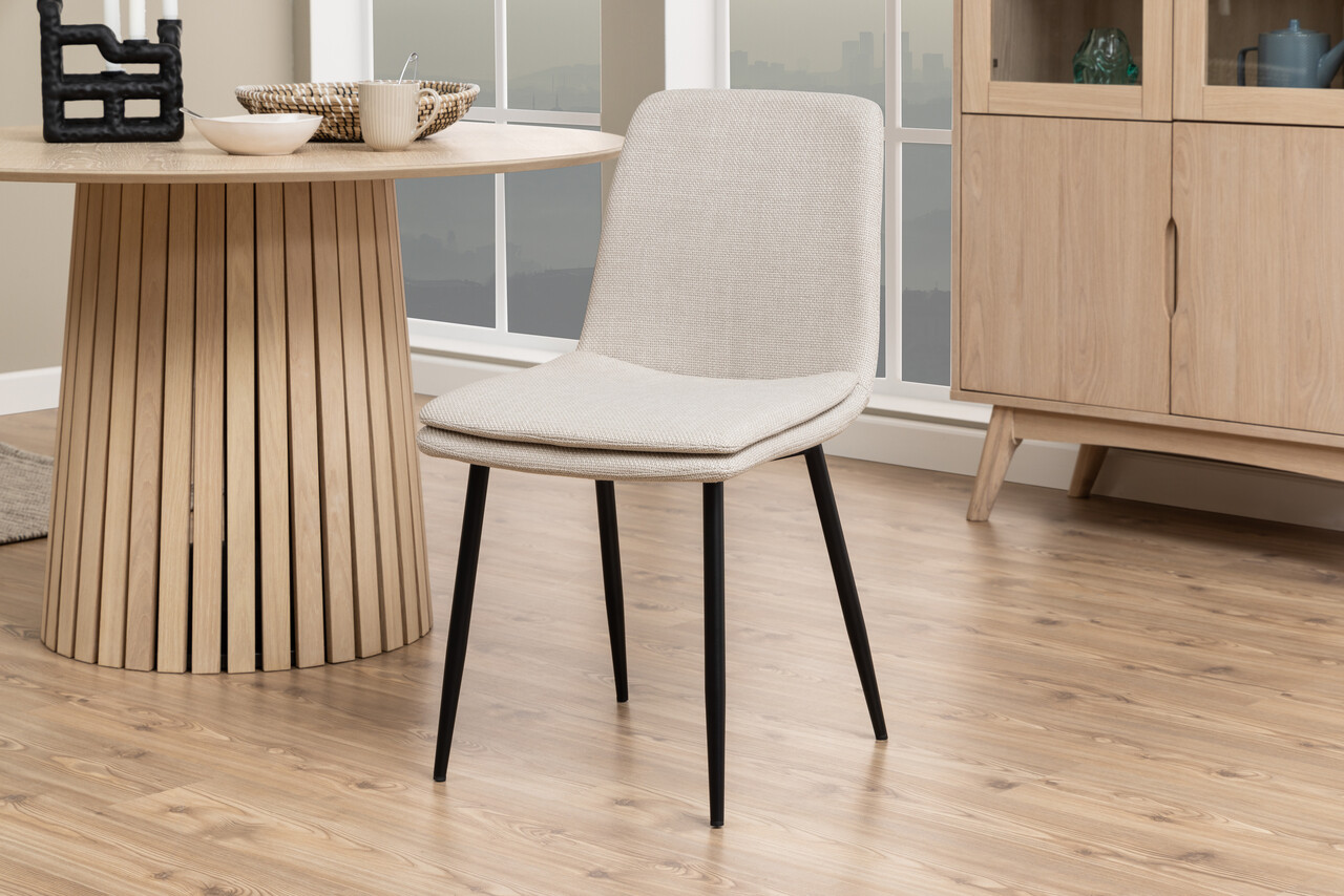 Scaun Becca, Actona, 46x55x85.5 cm, tesatura structurata/otel, bej - view 3