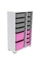 Dulap multifunctional, Estella, Rine 2D4K8U, Alb / Gri / Roz
