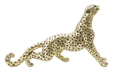 Decoratiune, Mauro Ferretti, Leopard, 33 x 7.7 x 19.5 cm, polirasina, auriu/negru