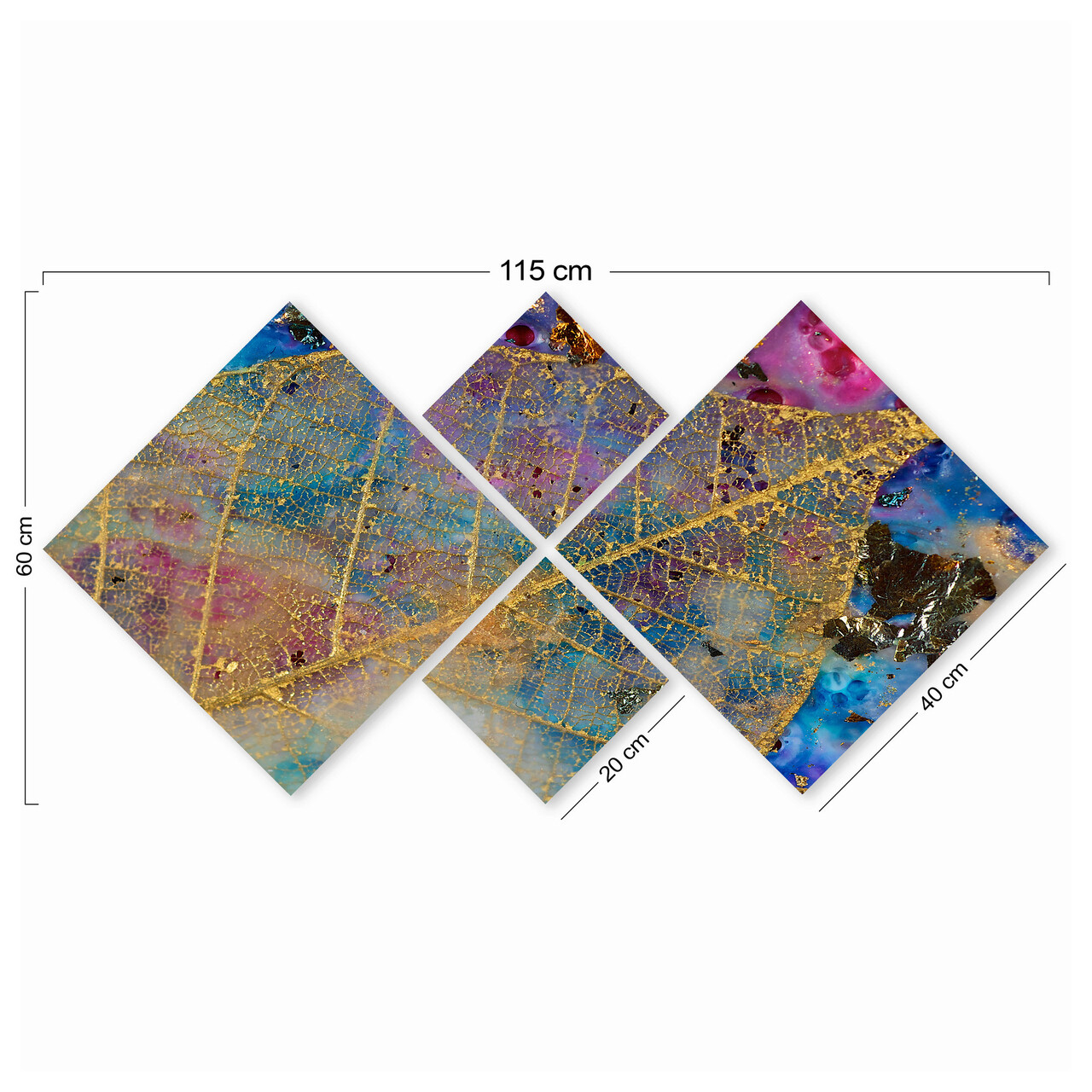 Set 4 tablouri decorative, 4MDF132235490, MDF, Imprimat UV, Multicolor - 2 | YEO
