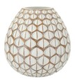 Vaza decorativa Tibet, Mauro Ferretti, 27x27x27 cm, polirasina, alb antic