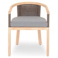 Set mobilier pentru gradina/terasa, 6 scaune si masa, SALSA,  lemn de teak, natur/gri