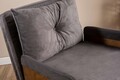 Canapea extensibilă cu 1 loc, Futon, 859FTN2332, Metal , Gri