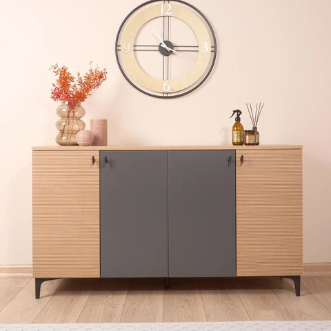 Consola, Tuvalle, Tuval 072, 140x69.2x38 cm, Stejar / Antracit