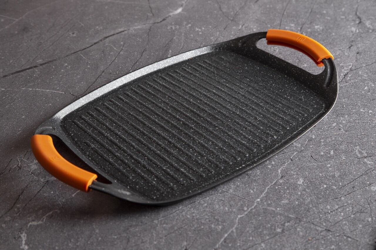 Tava grill Berlinger Haus, Granit Diamond, 47x29 cm, aluminiu, negru - imagine 2