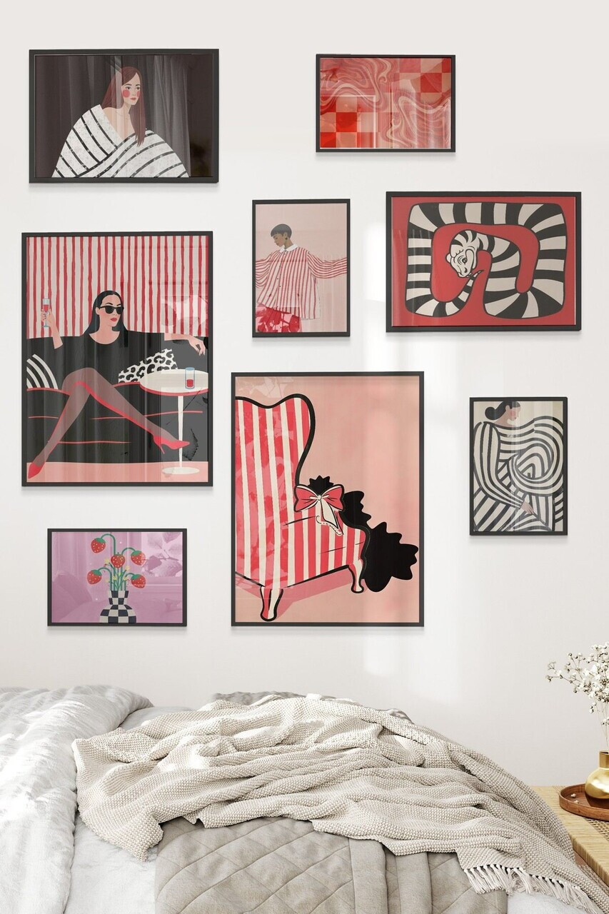 Tablou decorativ, Çgs-075-Black-Kck, Lemn masiv, Față: 100% PVC STICLĂ, Multicolor - view 2
