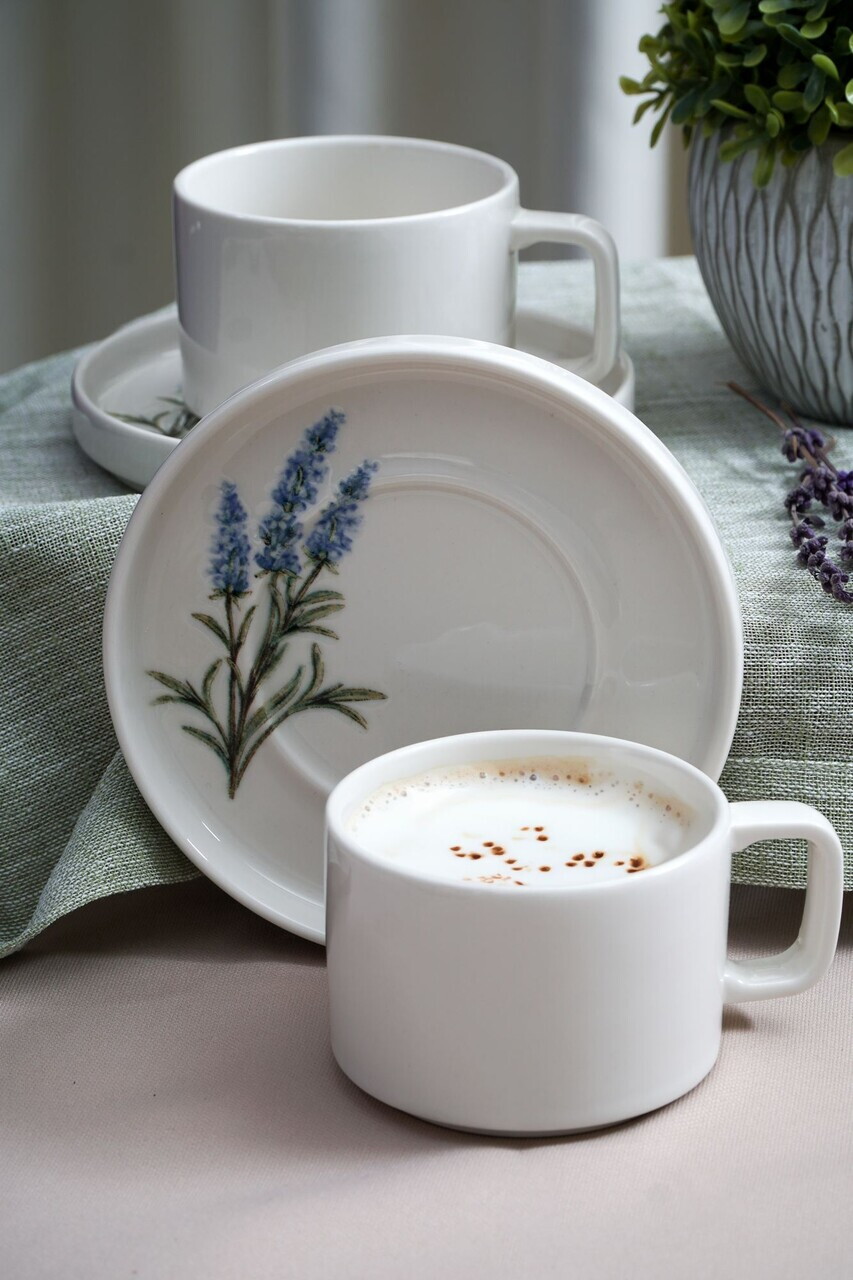 Set pentru ceai, Hermia, 858CMR2113, Portelan, Farfurie: 14 cm (2 bucăți), Multicolor - view 2
