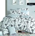 Lenjerie de pat dubla Blumen V4, Majoli Home Collection, 4 piese, 240x260 cm, bumbac ranforce, gri