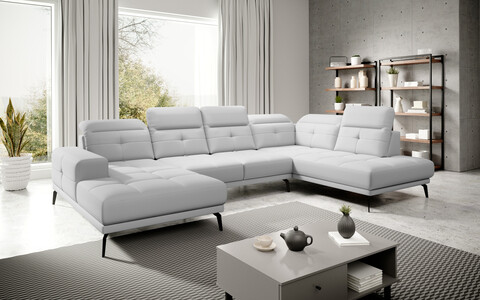 Coltar dreapta 6 locuri ELTAP, RT-17SOF, Bretan, 350x205x107 cm, lemn/poliester, alb