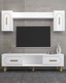 Comoda TV, Hanah Home, Yosun Bohem, 150x44.6x29.6 cm, PAL , Stejar alb / safir