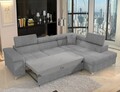 Coltar extensibil dreapta 4 locuri ELTAP, RT-03MAN, Eridano, 275x202x88 cm, lemn/poliester, gri deschis