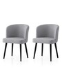 Set scaune 2 piese, Nmobb, Soft, Negru / Gri deschis