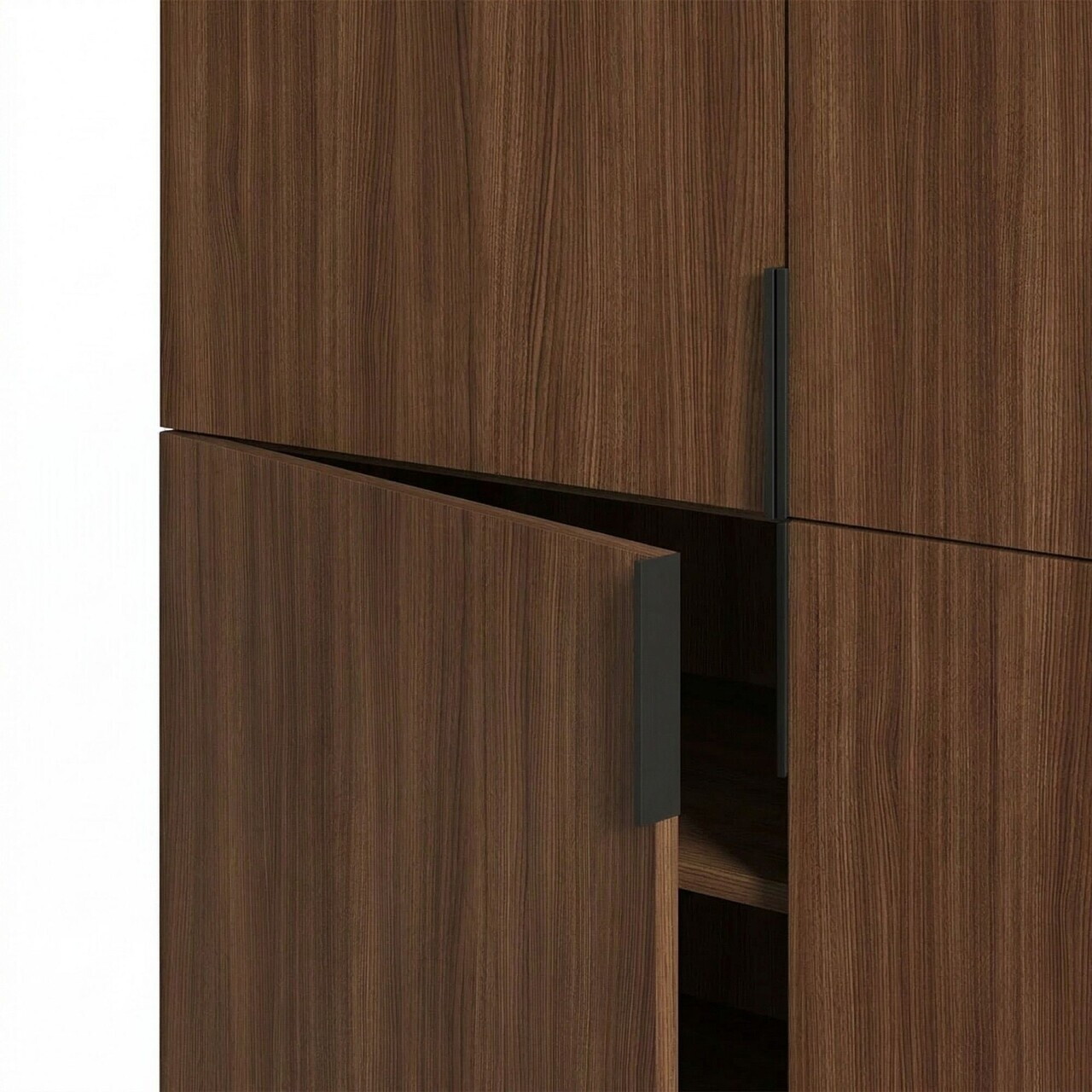 Bufet, Hanah Home, Eldia, 100x128x40 cm, PAL, Nuc Milano / Negru — imaginea 6