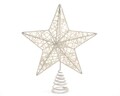 Varf decorativ pentru brad Star, Decoris, 20x23 cm, metal, alb