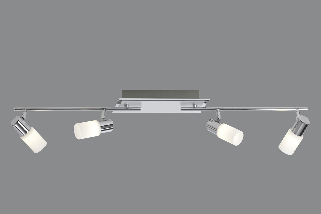Plafoniera Clapton, TRIO, 96.5x8x18.5 cm, 4W, 4x SMD LED, metal, argintiu