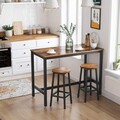 Set 4 scaune de bar, Vasagle, Industrial Design, 30x65 cm, max 150 kg, PAL/otel, maro