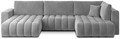 Coltar extensibil stanga 6 locuri ELTAP, LT-04SO, Bonito, 350x175x92 cm, lemn/poliester, gri deschis