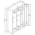 Dulap de depozitare cu incuietoare, Shelvoria, Js1012, 117x185x40 cm, Otel, Gri deschis