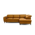 Coltar extensibil dreapta 4 locuri ELTAP, RT-45NU, Noble, 255x201x100 cm, lemn/poliester, mustar
