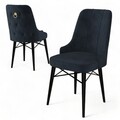 Set de scaune, Charlotte, Pare, Metal, Antracit / Negru