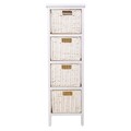 Comoda cu 4 cosuri Thea, Creaciones Meng, 26x32x81 cm, lemn de paulownia