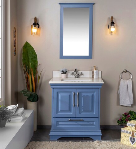 Set mobilier de baie (2 piese), jussara, huron 30, albastru