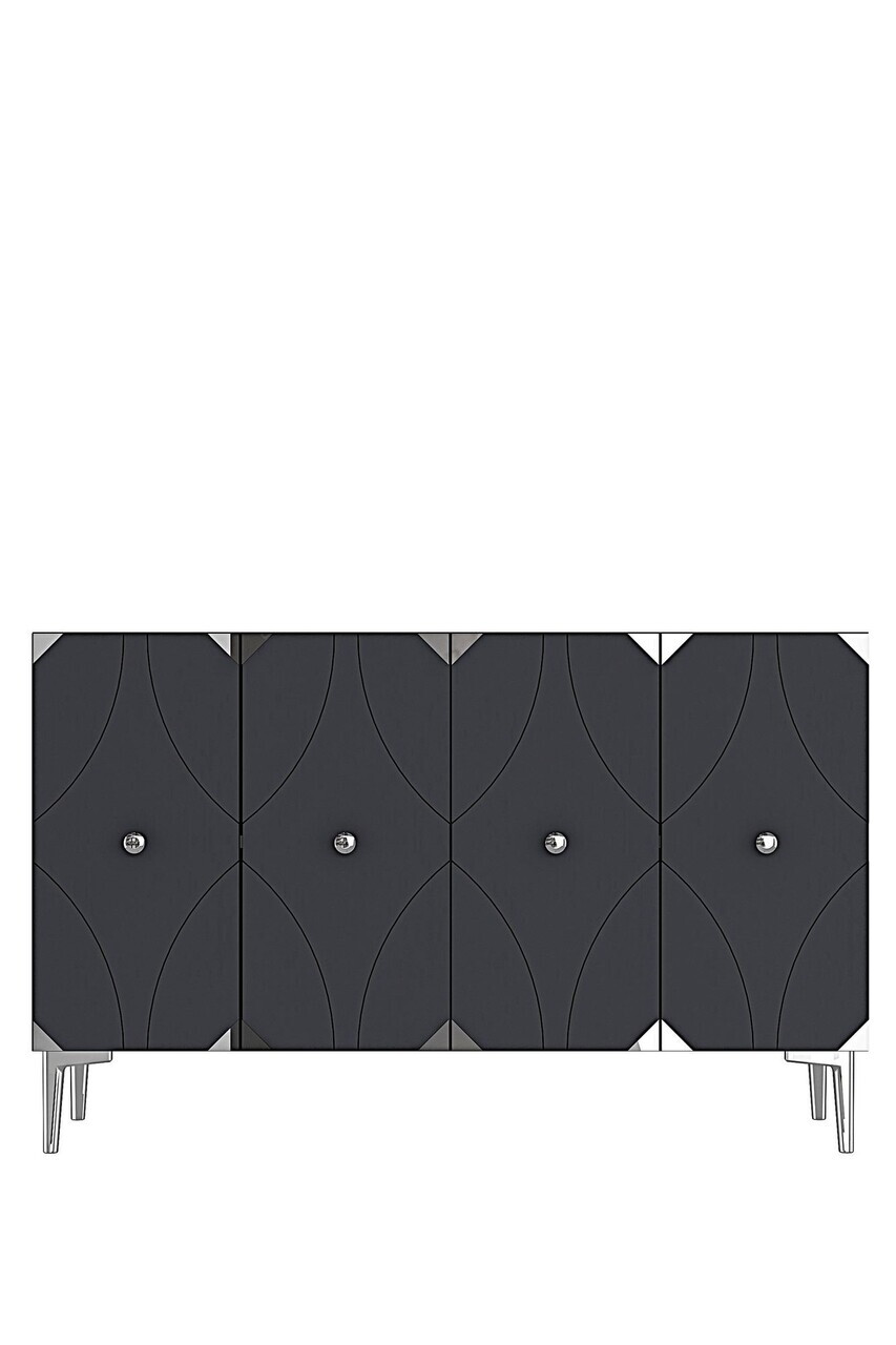 Consola, Hanah Home, Alfa 120, 120x75x32 cm, PAL, Antracit / Argintiu — imaginea 4