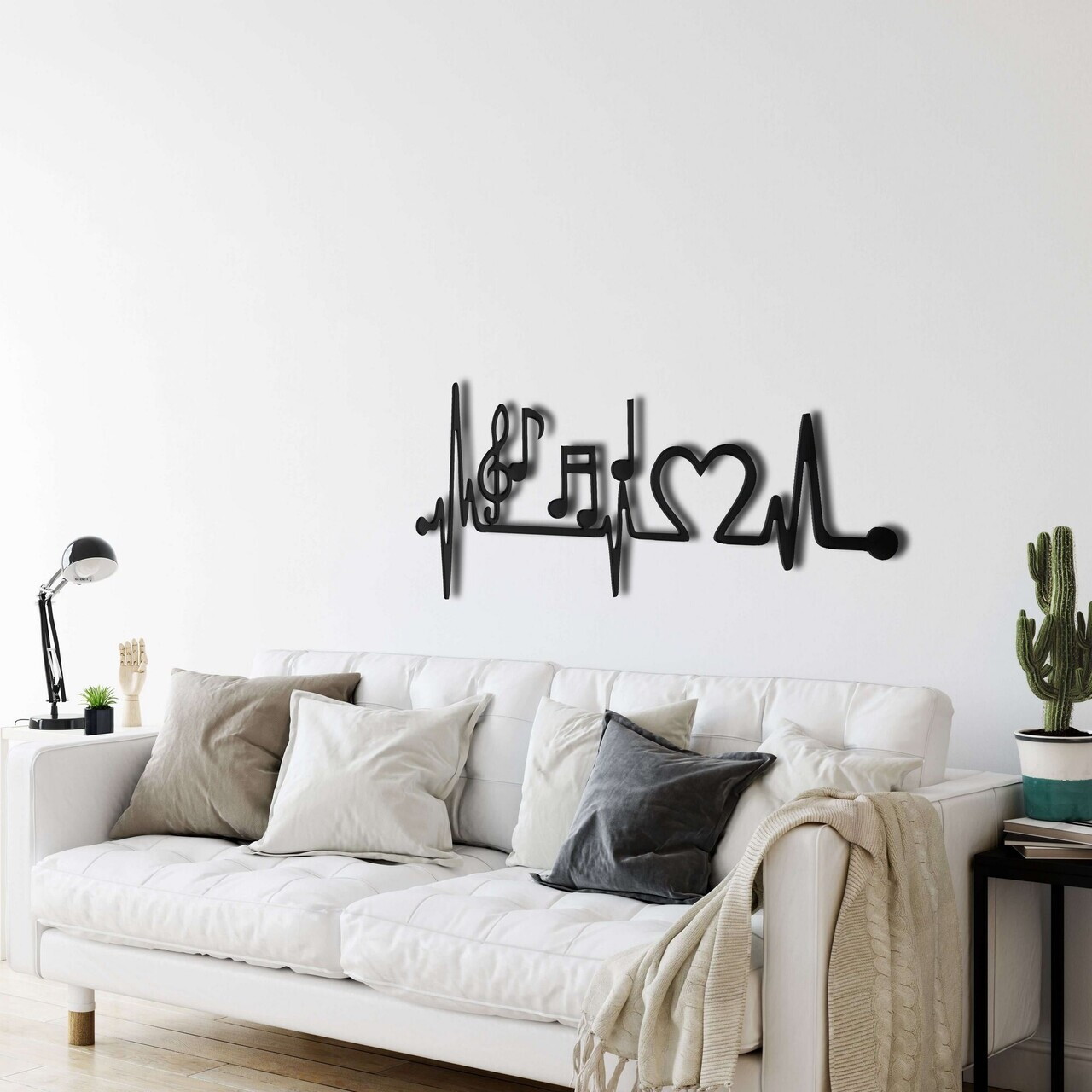 Decoratiune de perete, 5049, Metal, Dimensiune: 60 x 26 cm, Negru