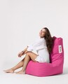 Fotoliu puf, Bean Bag Ferndale, Diamond, 60 x 90 cm, poliester impermeabil, roz