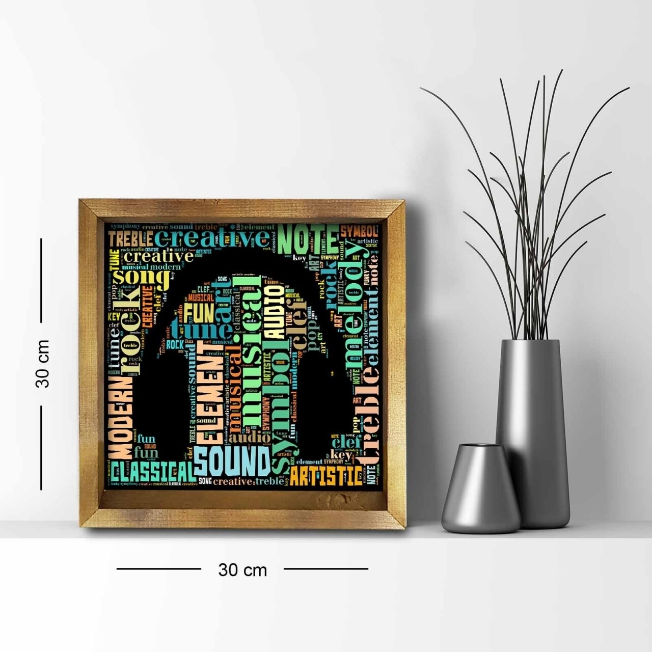 Tablou Decorativ, Alpha Wall, Headphones, 30x30 Cm