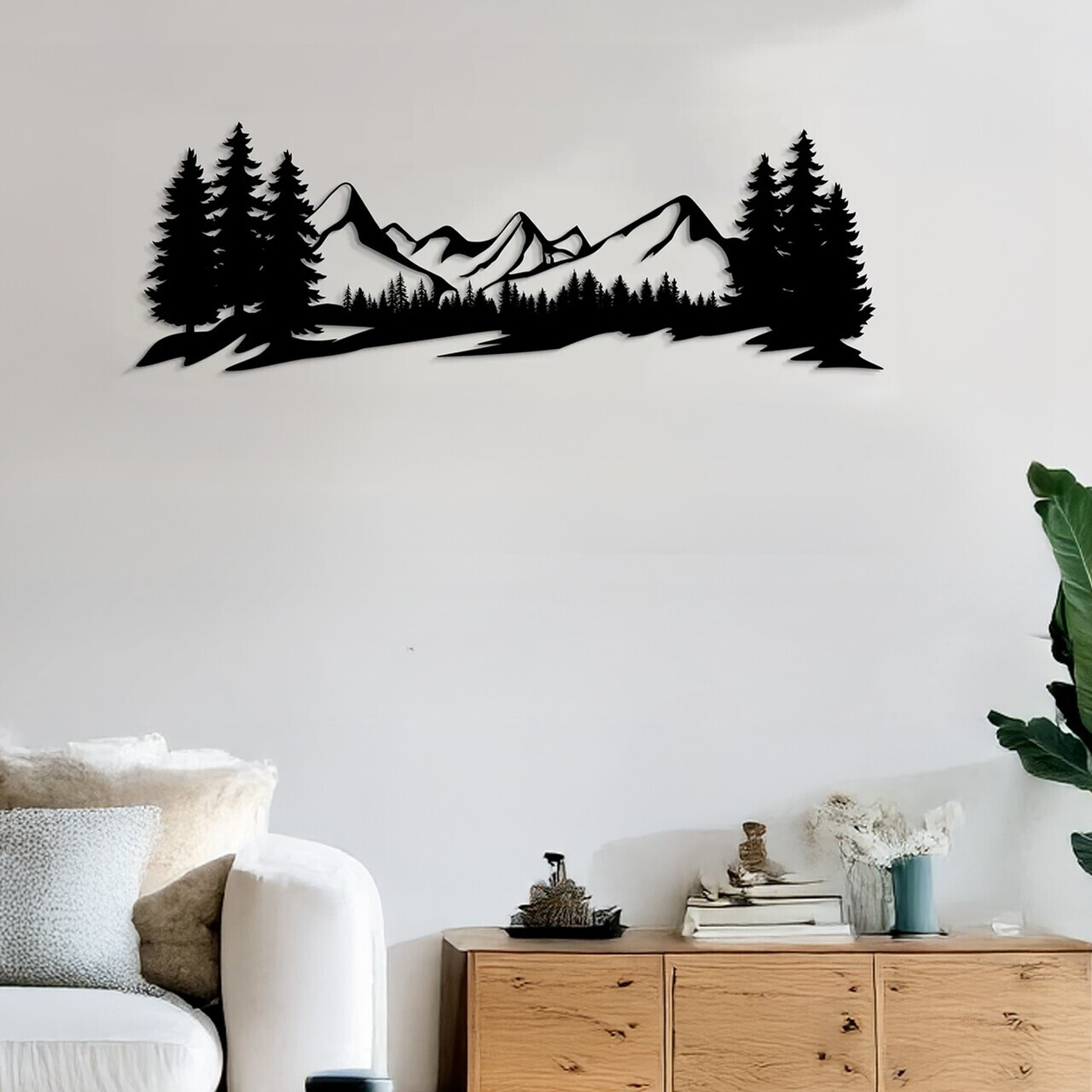 Decoratiune de perete, DCV-1065-MT, 70 x 20 cm, Negru — imaginea 2
