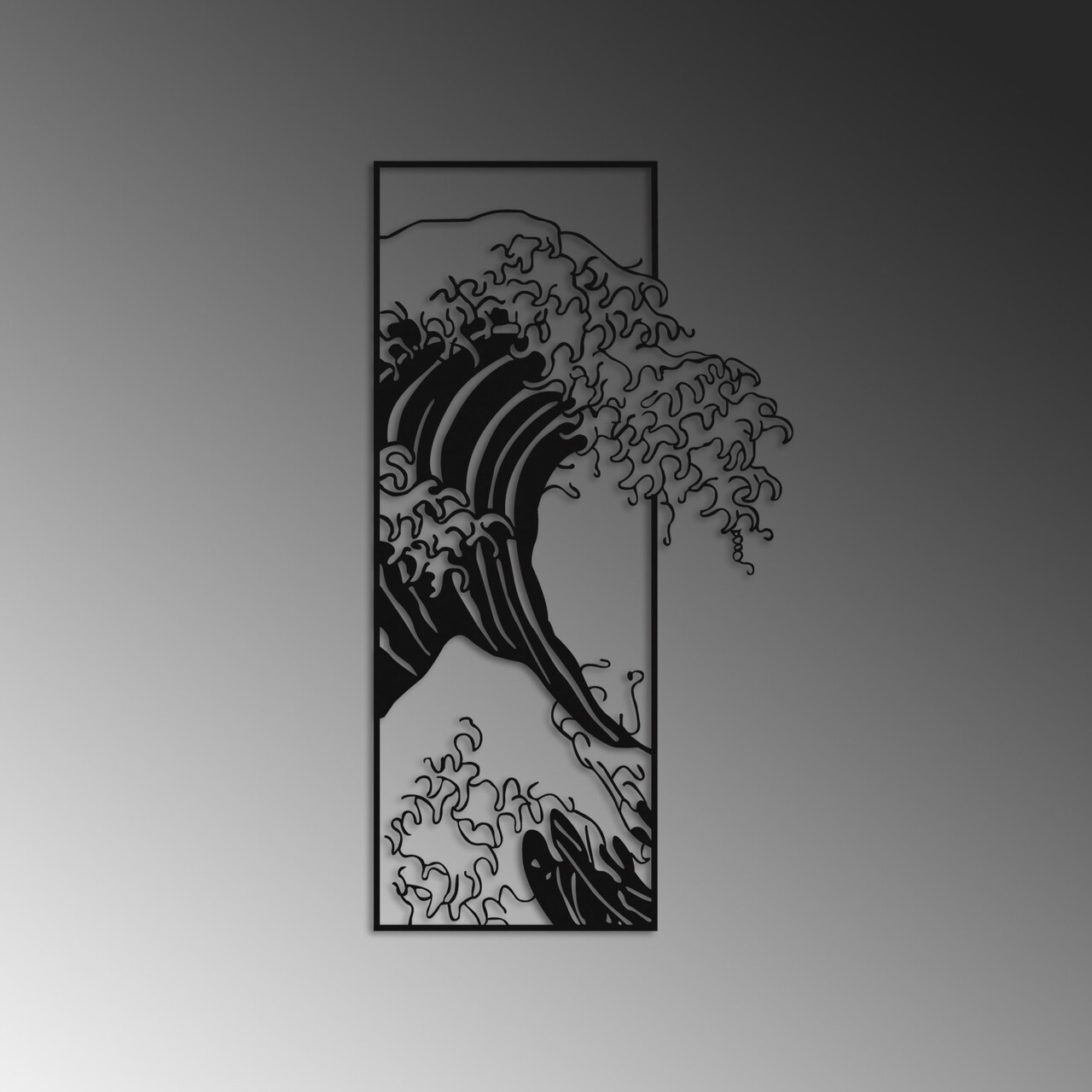 Decoratiune de perete, Waves 3, Dimensiuni: 34 x 62 cm, Negru - view 4