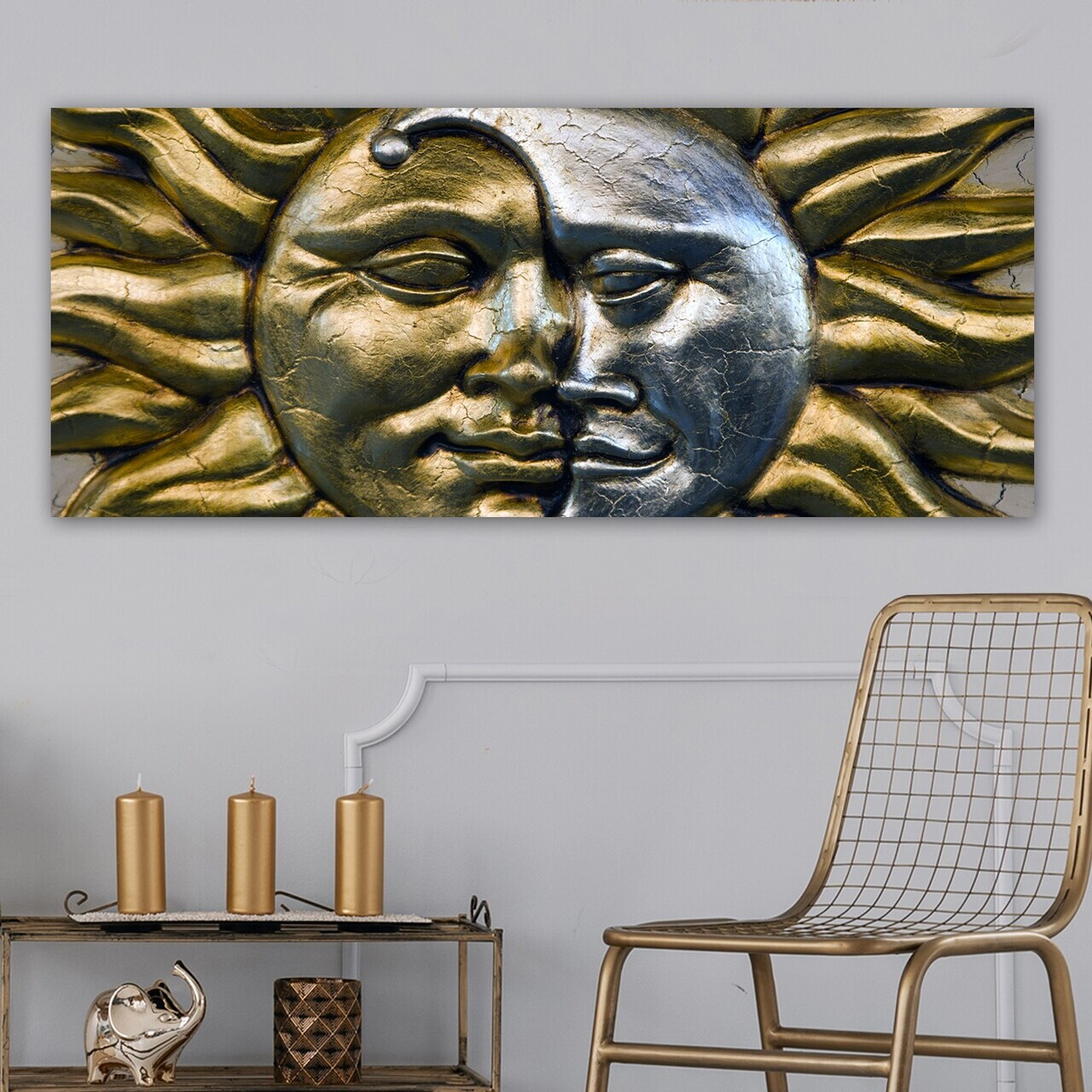 Tablou decorativ, YTY2810984_50120, Canvas, Rama din lemn (grosime 3 cm), Multicolor