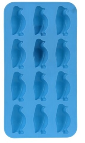 Forme pentru gheata Penguin, 19.5×10.5×1.5 cm, silicon, albastru