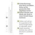 Organizator extensibil pentru haine, 3 piese, Wenko, 150 - 245 cm x 160 - 202 cm, inox/plastic