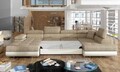 Coltar extensibil dreapta 6 locuri ELTAP, Rod-02, Rodrigo, 345x202x90 cm, lemn/poliester, bej inchis/bej deschis