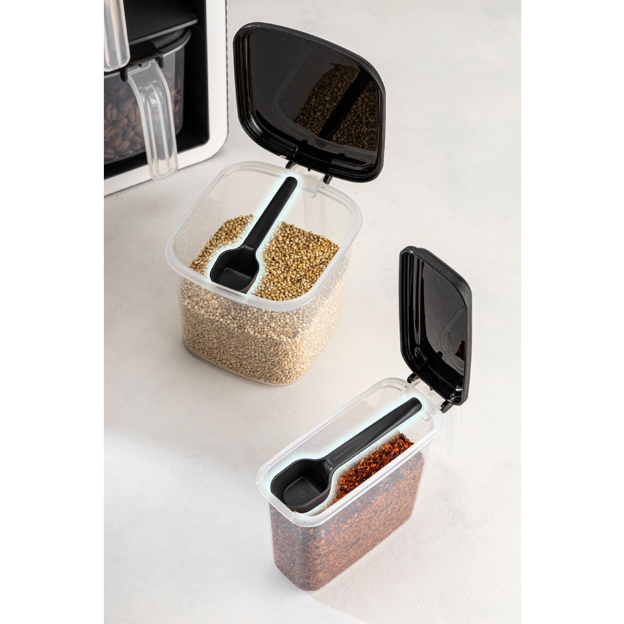 Set recipiente pentru condimente, Hermia, 964FRM5627, Dimensiune: 4,5 x 10 x 8,7 cm / 250 ml (6 bucăți), Antracit - imagine 4