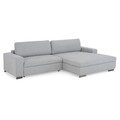 Coltar extensibil cu sezlong dreapta, Livorno, L.303 l.183/99 H.85, stofa, gri deschis