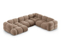 Coltar panoramic dreapta 5 locuri, Loretto, Cosmopolitan Design, 345x250x68 cm, catifea, bej inchis