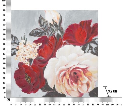 Tablou decorativ Flower Square, Mauro Ferretti, 90x90 cm, canvas pictat manual