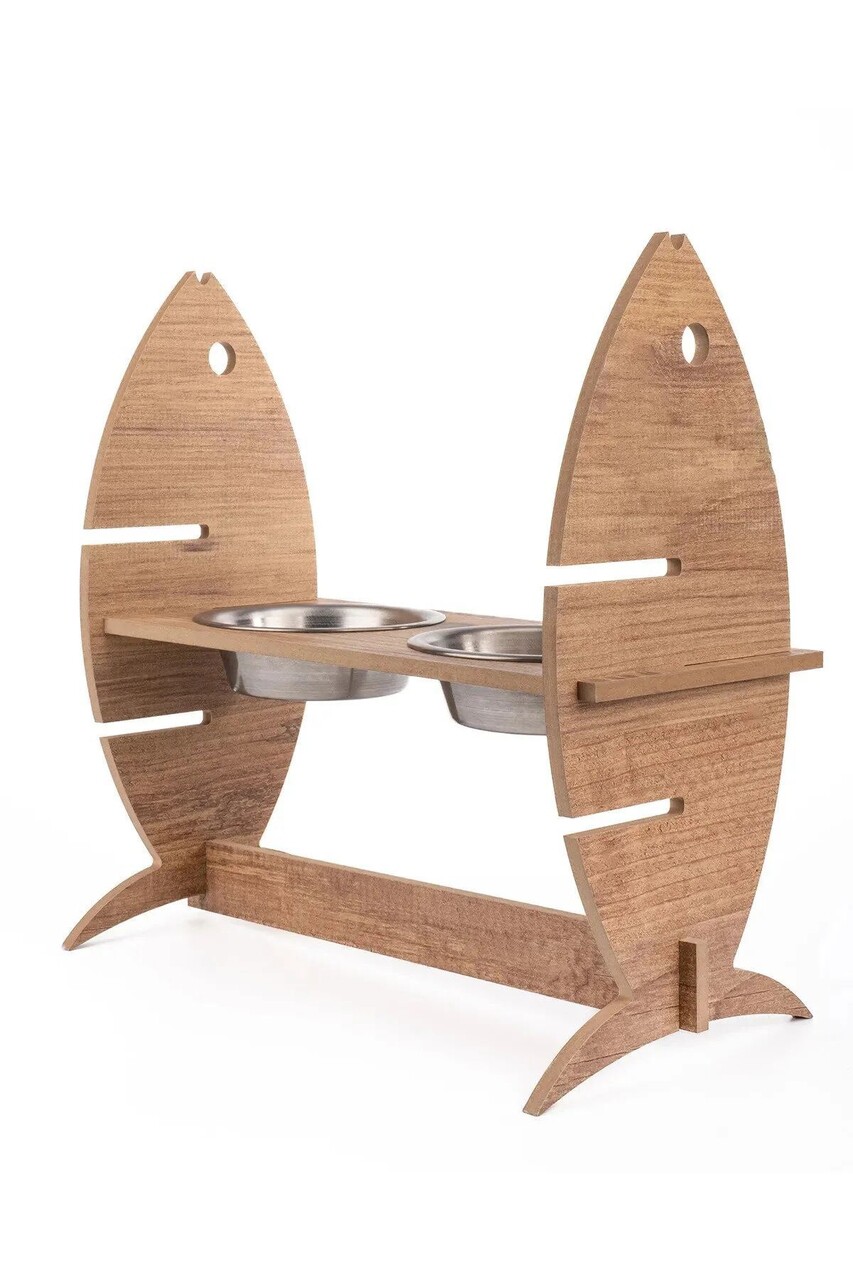 Bol pentru hrana animale de companie, Paws &amp; Whiskers, Apvm14, MDF , Multicolor - imagine 4