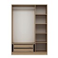 Dulap pentru haine, Minerva, Kale Oak, 135x210x52 cm, PAL, Stejar