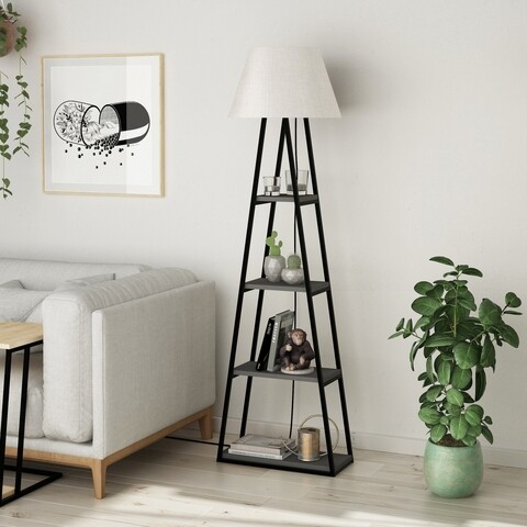 Lampadar Pal, Decortie, 45x45x167 cm, antracit/linen