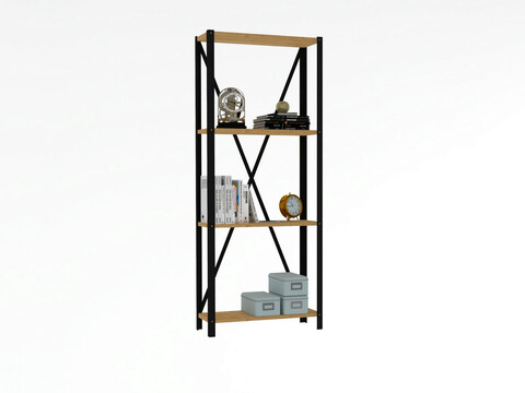 Corp biblioteca, Puqa Design, London, 60x149.5x29 cm, PAL, Safir / Negru - 1 | YEO