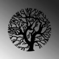 Decoratiune de perete, Monument Tree, Metal, Dimensiune: 72 x 72 cm, Negru
