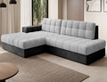 Coltar extensibil stanga 3 locuri ELTAP, LT-84MO-97MO, Blezalt, 240x150x82 cm, lemn/poliester, gri deschis/gri inchis