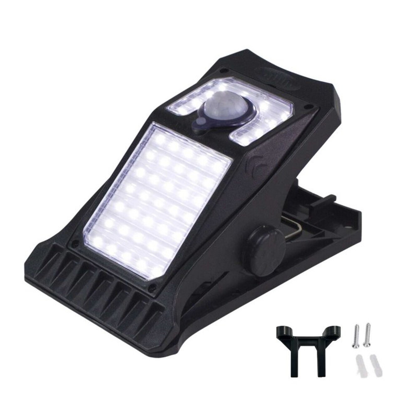 Lampa solara cu clema si senzor Clipia, Beper, IP65, 17.3x9.8x10.2 cm, negru — imaginea 2